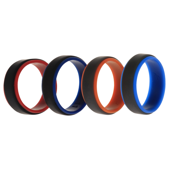 Silicone Wedding 2Layer Step Ring Set - Grey Black by ROQ - Picture 1 of 1